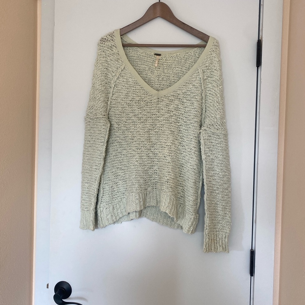 Free People mint green v-neck Sweater